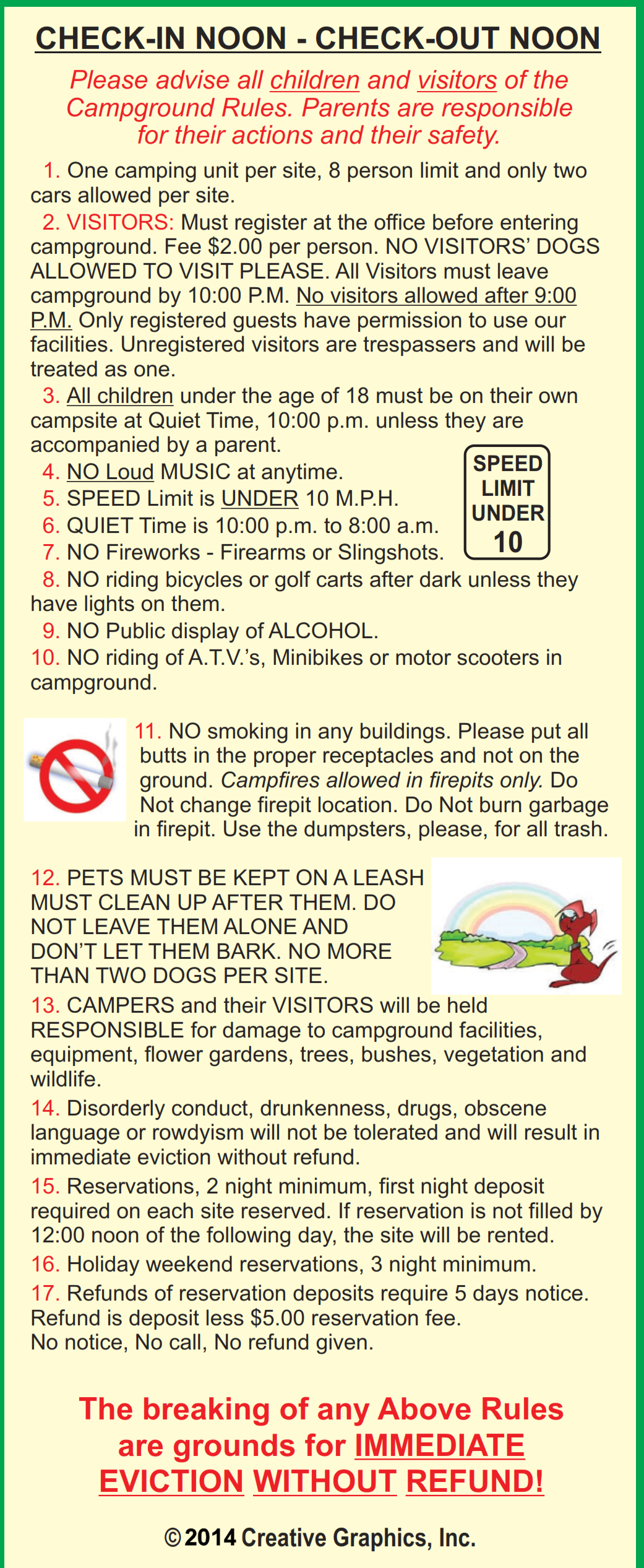Jado Campground Policies